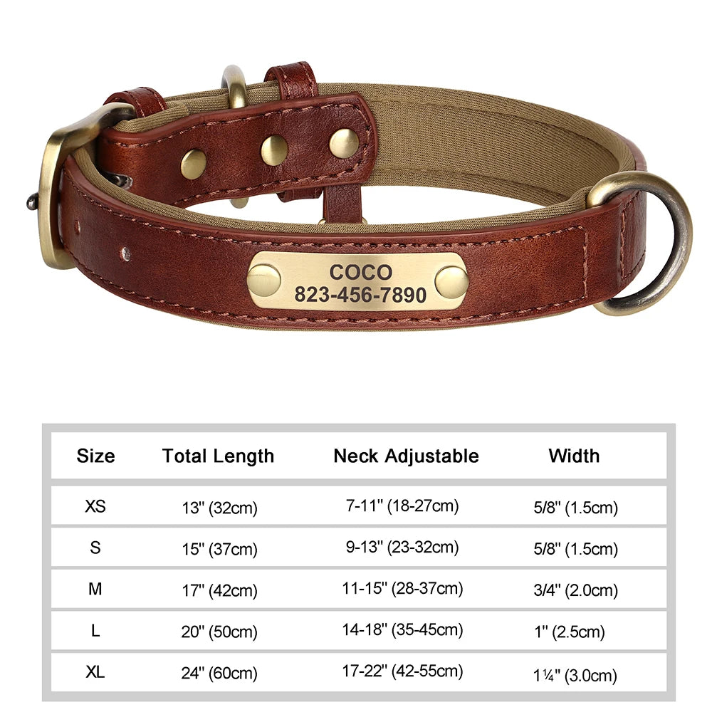 Classic Dog Collar - Free Engraving + Classic Comfort Lining