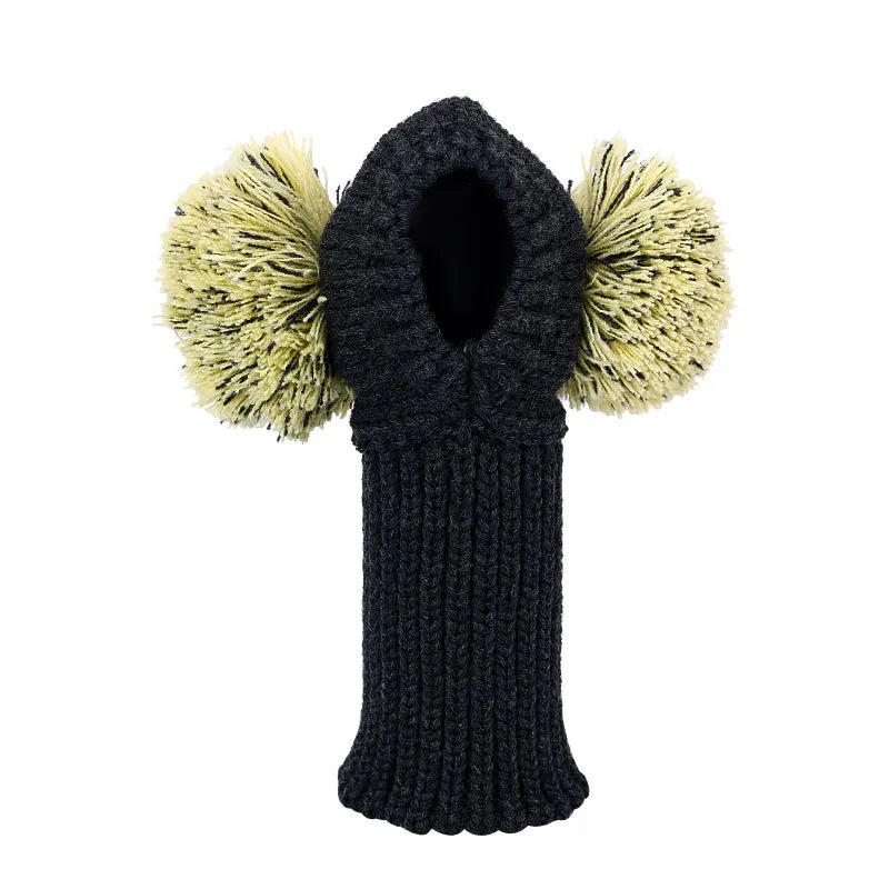 Double the Fun Pom Pom Dog Hat