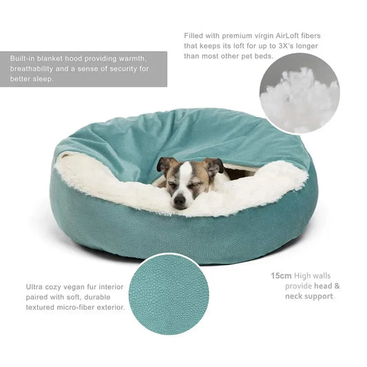 The Cozy Critter Hooded Orthopaedic Dog/Cat Bed